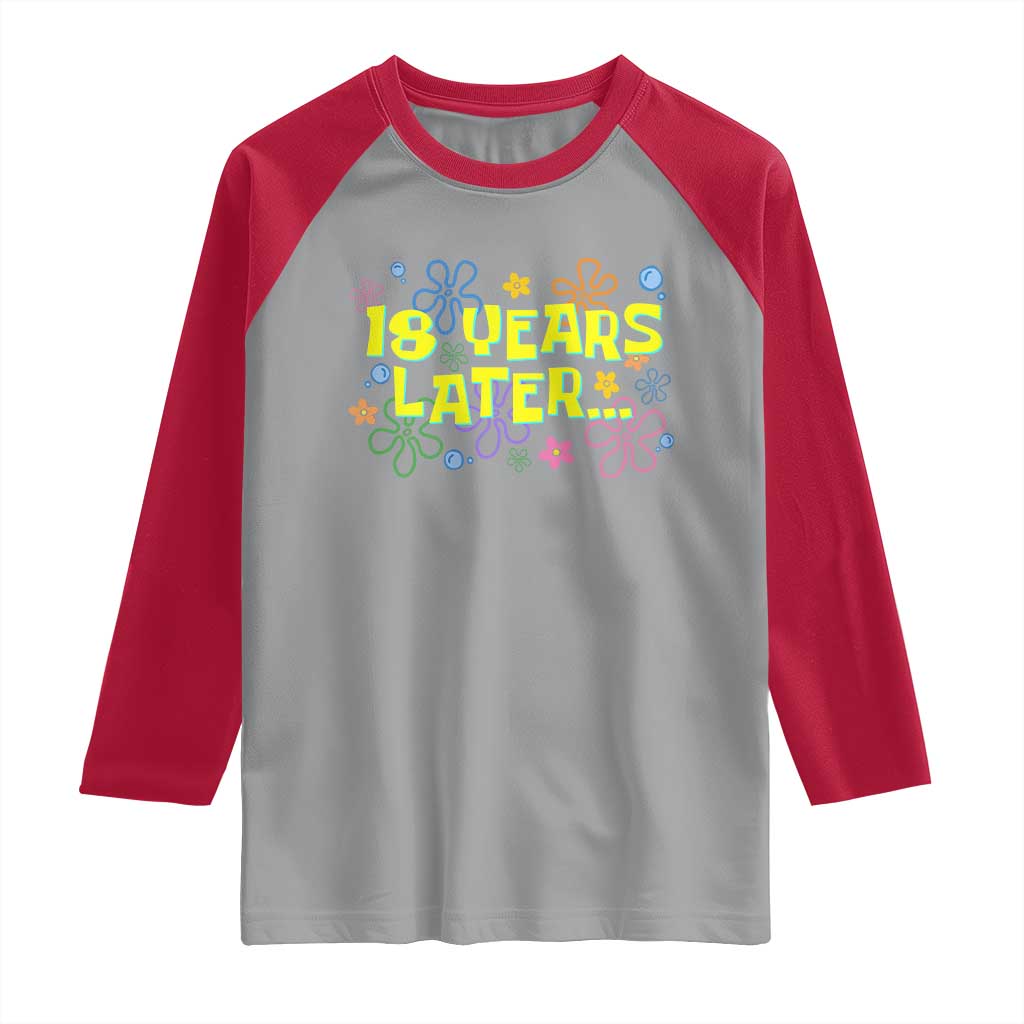 18 Years Later 18th Birthday Raglan Shirt Eighteen Party Funny Meme
