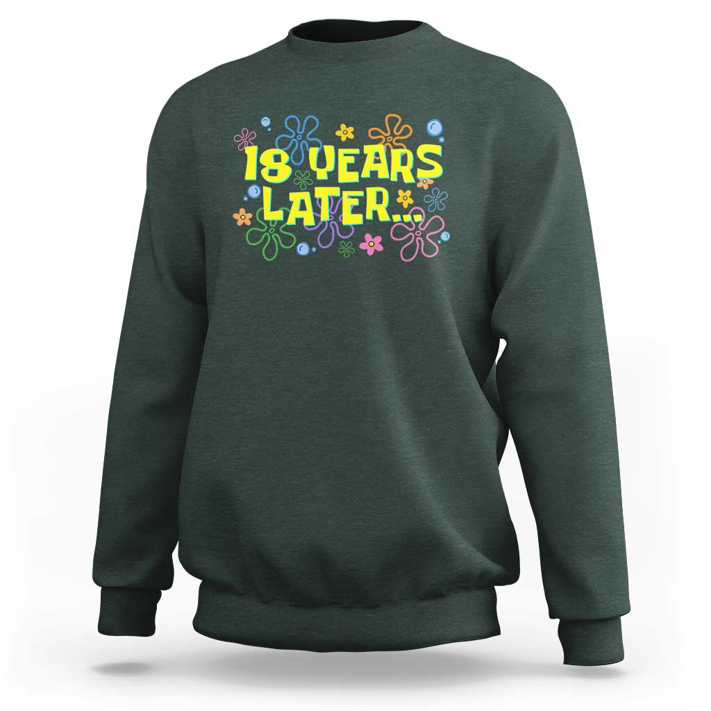 18 Years Later 18th Birthday Sweatshirt Eighteen Party Funny Meme