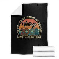 Vintage 2008 18th Birthday Gifts Throw Blanket Limited Edition 18 Year Old Bday