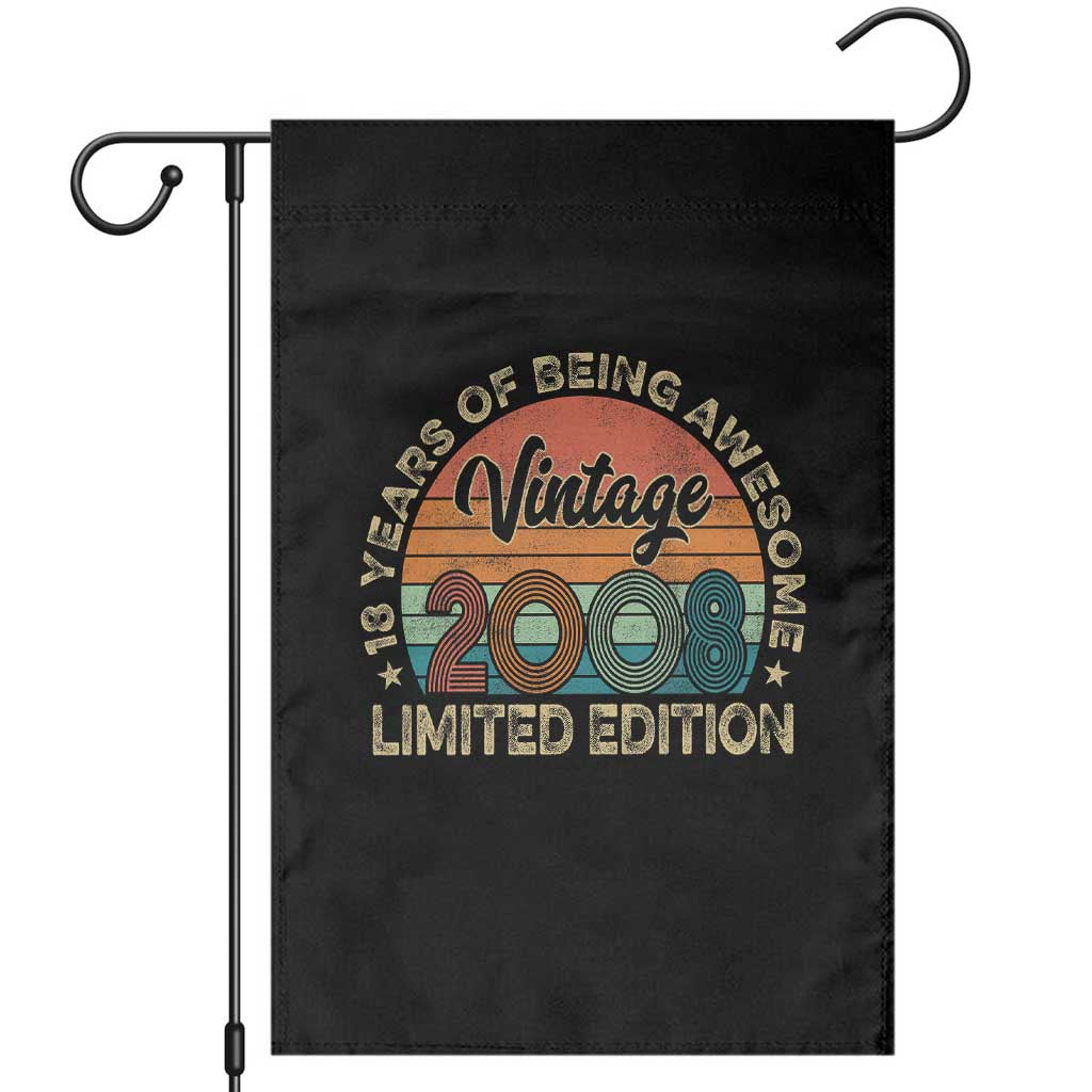 Vintage 2008 18th Birthday Gifts Garden Flag Limited Edition 18 Year Old Bday