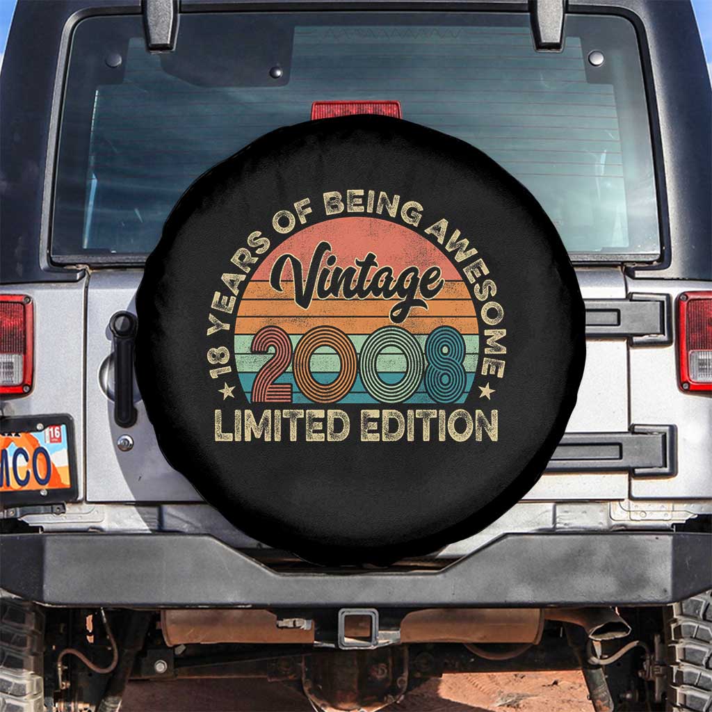 Vintage 2008 18th Birthday Gifts Spare Tire Cover Limited Edition 18 Year Old Bday