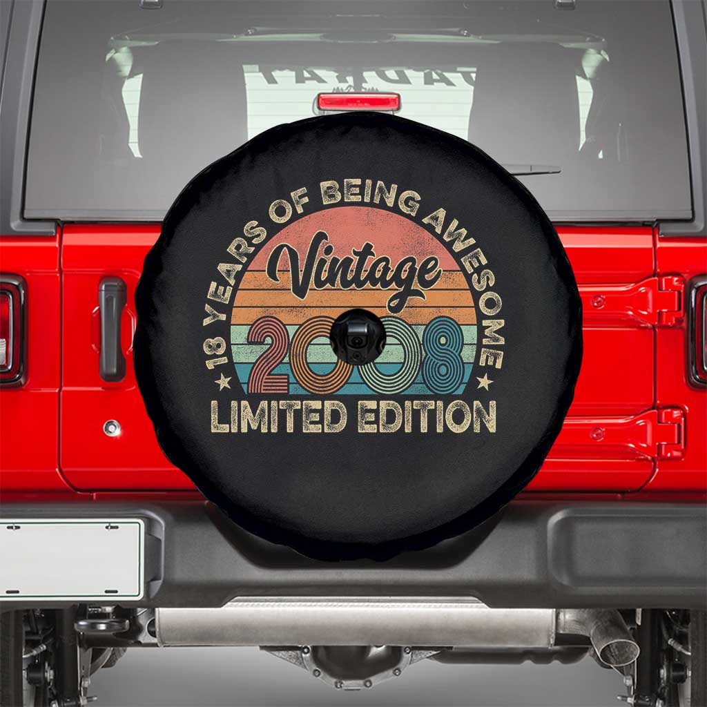 Vintage 2008 18th Birthday Gifts Spare Tire Cover Limited Edition 18 Year Old Bday