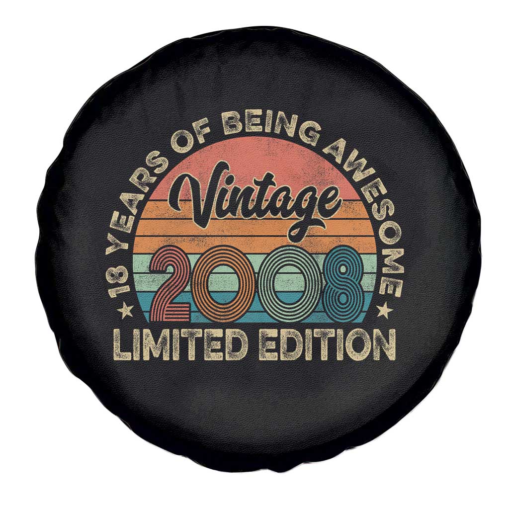 Vintage 2008 18th Birthday Gifts Spare Tire Cover Limited Edition 18 Year Old Bday