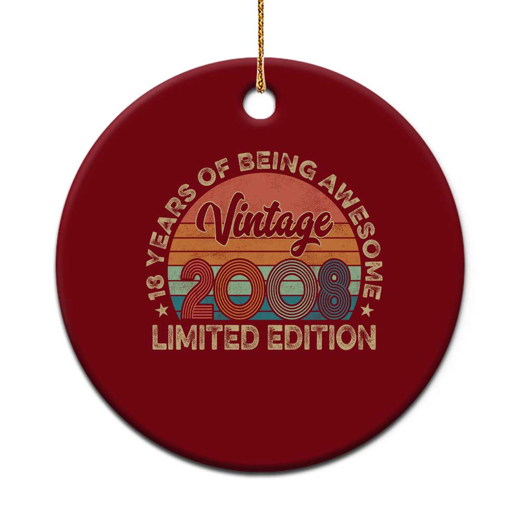 Vintage 2008 18th Birthday Gifts Ceramic Ornament Limited Edition 18 Year Old Bday