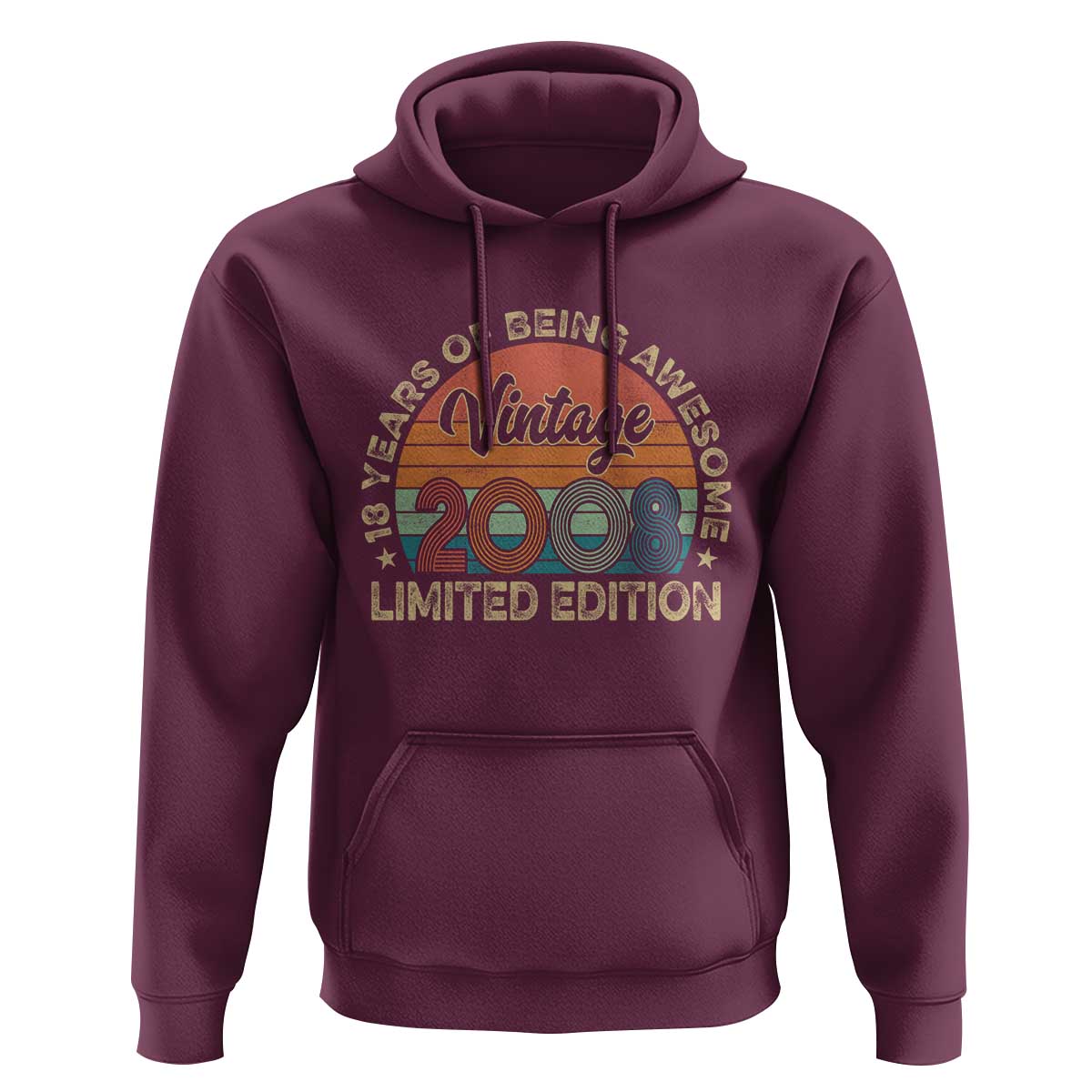 Vintage 2008 18th Birthday Gifts Hoodie Limited Edition 18 Year Old Bday