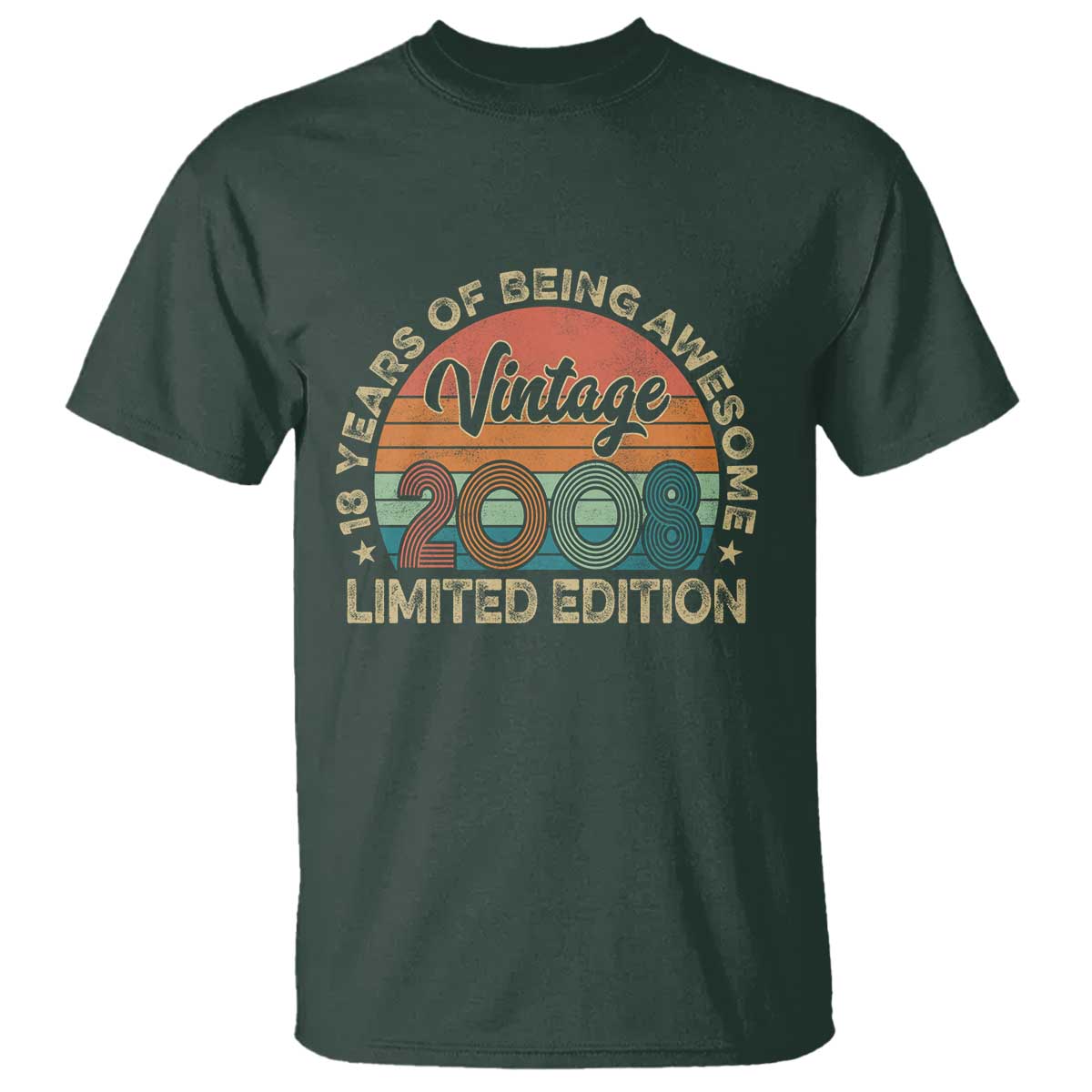 Vintage 2008 18th Birthday Gifts T Shirt Limited Edition 18 Year Old Bday