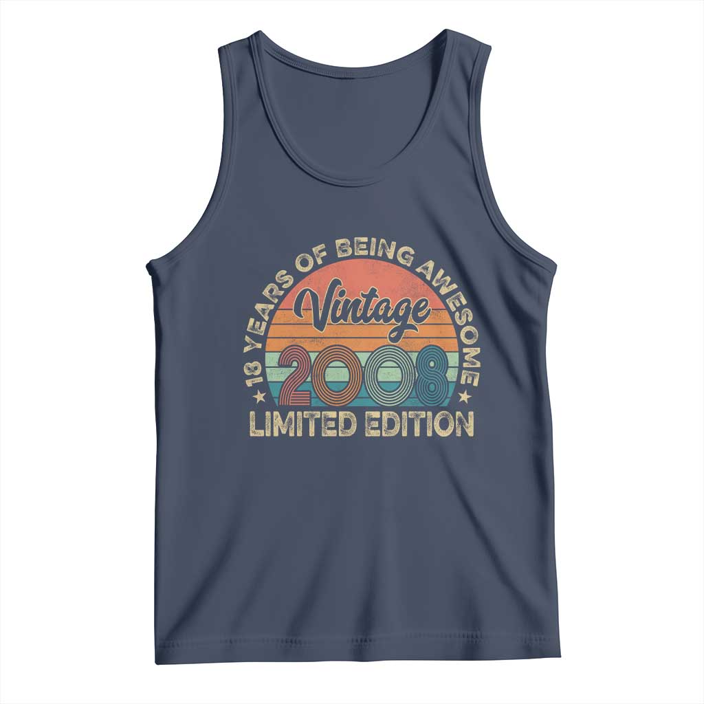 Vintage 2008 18th Birthday Gifts Tank Top Limited Edition 18 Year Old Bday