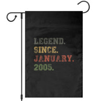 21st Birthday Gifts Garden Flag Retro 21 Years Old Legend Since January 2005