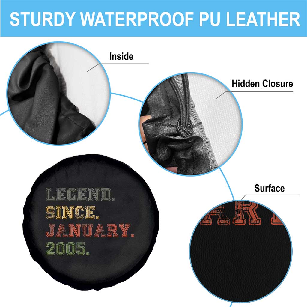 21st Birthday Gifts Spare Tire Cover Retro 21 Years Old Legend Since January 2005