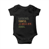 21st Birthday Gifts Baby Onesie Retro 21 Years Old Legend Since January 2005