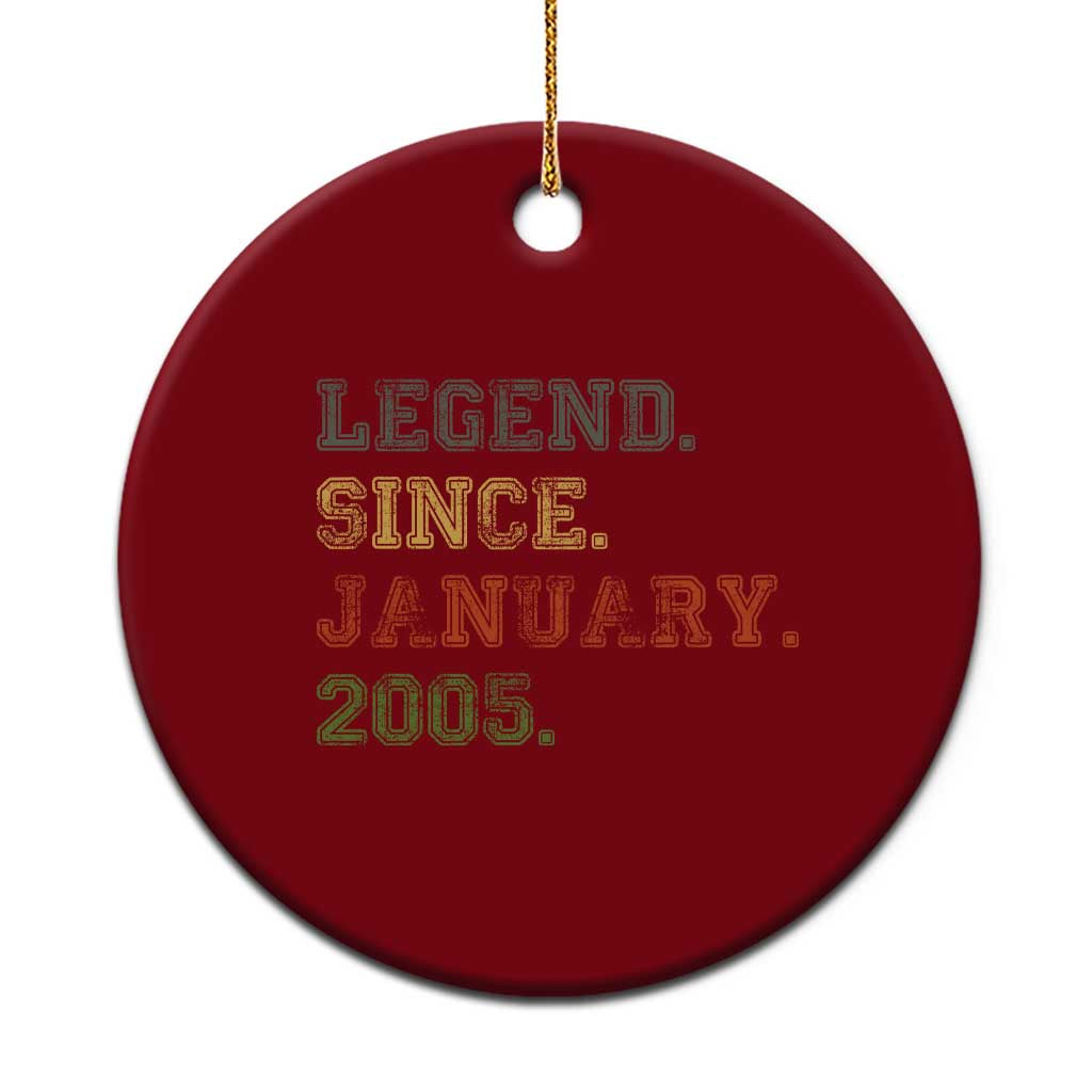 21st Birthday Gifts Ceramic Ornament Retro 21 Years Old Legend Since January 2005