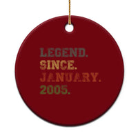 21st Birthday Gifts Ceramic Ornament Retro 21 Years Old Legend Since January 2005