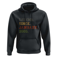 21st Birthday Gifts Hoodie Retro 21 Years Old Legend Since January 2005