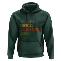 21st Birthday Gifts Hoodie Retro 21 Years Old Legend Since January 2005