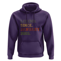 21st Birthday Gifts Hoodie Retro 21 Years Old Legend Since January 2005