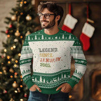 21st Birthday Gifts Ugly Christmas Sweater Retro 21 Years Old Legend Since January 2005