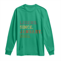 21st Birthday Gifts Long Sleeve Shirt Retro 21 Years Old Legend Since January 2005