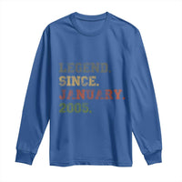 21st Birthday Gifts Long Sleeve Shirt Retro 21 Years Old Legend Since January 2005