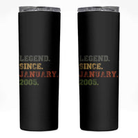 21st Birthday Gifts Skinny Tumbler Retro 21 Years Old Legend Since January 2005