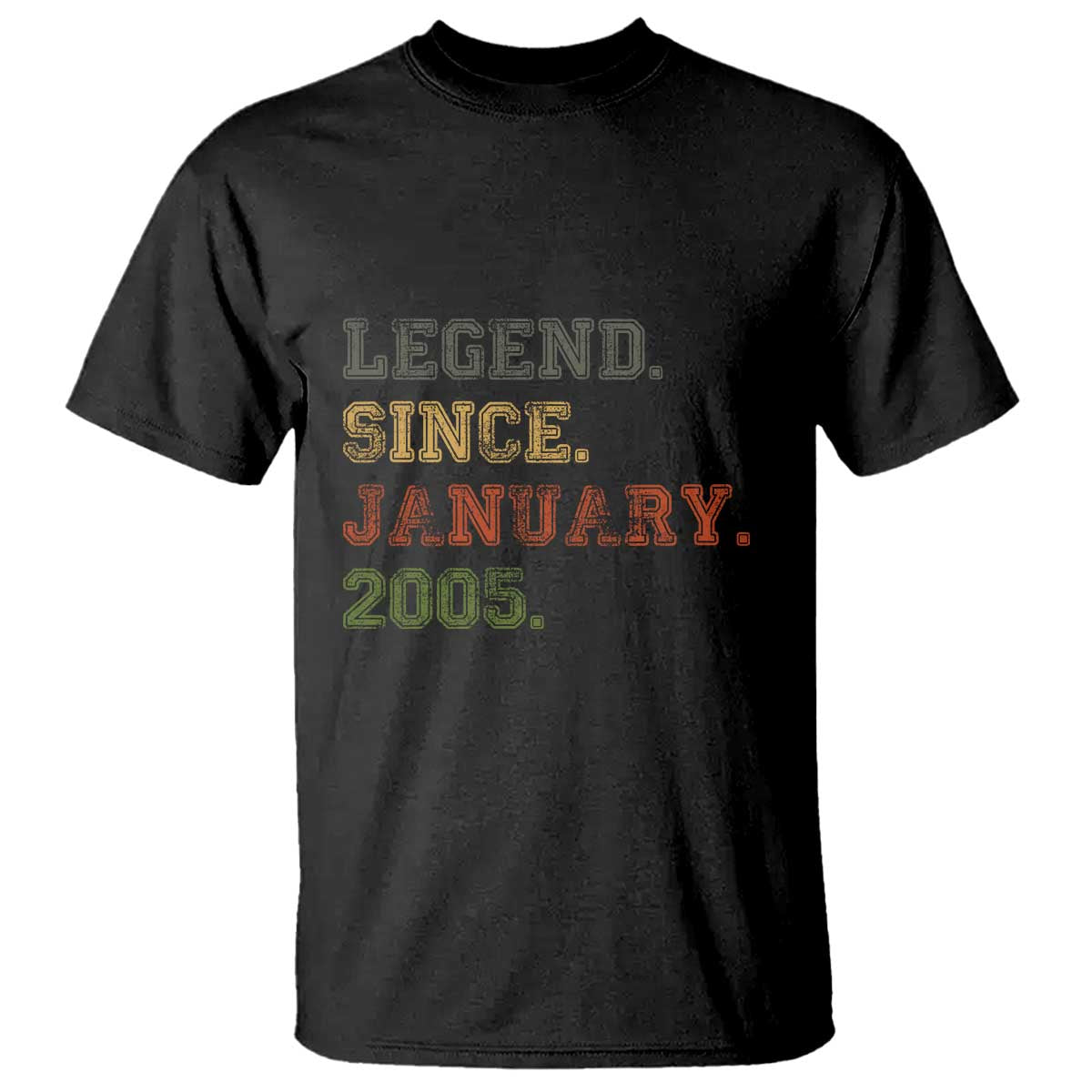 21st Birthday Gifts T Shirt Retro 21 Years Old Legend Since January 2005