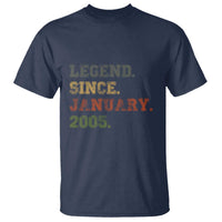 21st Birthday Gifts T Shirt Retro 21 Years Old Legend Since January 2005
