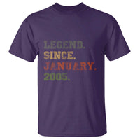 21st Birthday Gifts T Shirt Retro 21 Years Old Legend Since January 2005