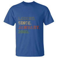 21st Birthday Gifts T Shirt Retro 21 Years Old Legend Since January 2005