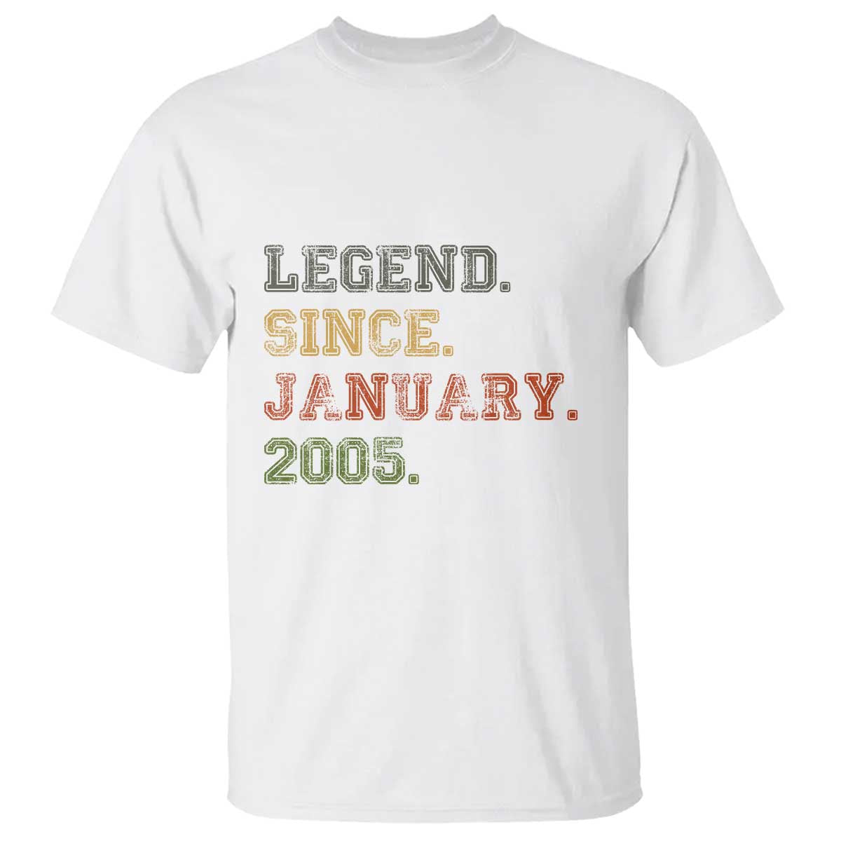 21st Birthday Gifts T Shirt Retro 21 Years Old Legend Since January 2005