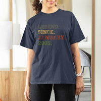 21st Birthday Gifts T Shirt For Women Retro 21 Years Old Legend Since January 2005