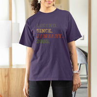 21st Birthday Gifts T Shirt For Women Retro 21 Years Old Legend Since January 2005