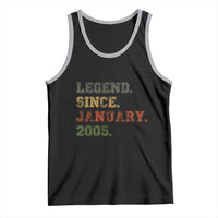 21st Birthday Gifts Tank Top Retro 21 Years Old Legend Since January 2005