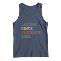 21st Birthday Gifts Tank Top Retro 21 Years Old Legend Since January 2005