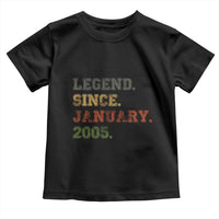 21st Birthday Gifts Toddler T Shirt Retro 21 Years Old Legend Since January 2005