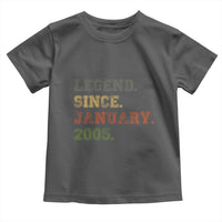 21st Birthday Gifts Toddler T Shirt Retro 21 Years Old Legend Since January 2005