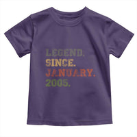 21st Birthday Gifts Toddler T Shirt Retro 21 Years Old Legend Since January 2005