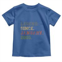 21st Birthday Gifts Toddler T Shirt Retro 21 Years Old Legend Since January 2005