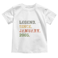 21st Birthday Gifts Toddler T Shirt Retro 21 Years Old Legend Since January 2005