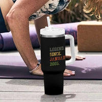 21st Birthday Gifts Tumbler With Handle Retro 21 Years Old Legend Since January 2005