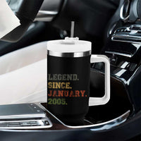 21st Birthday Gifts Tumbler With Handle Retro 21 Years Old Legend Since January 2005
