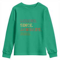 21st Birthday Gifts Youth Sweatshirt Retro 21 Years Old Legend Since January 2005