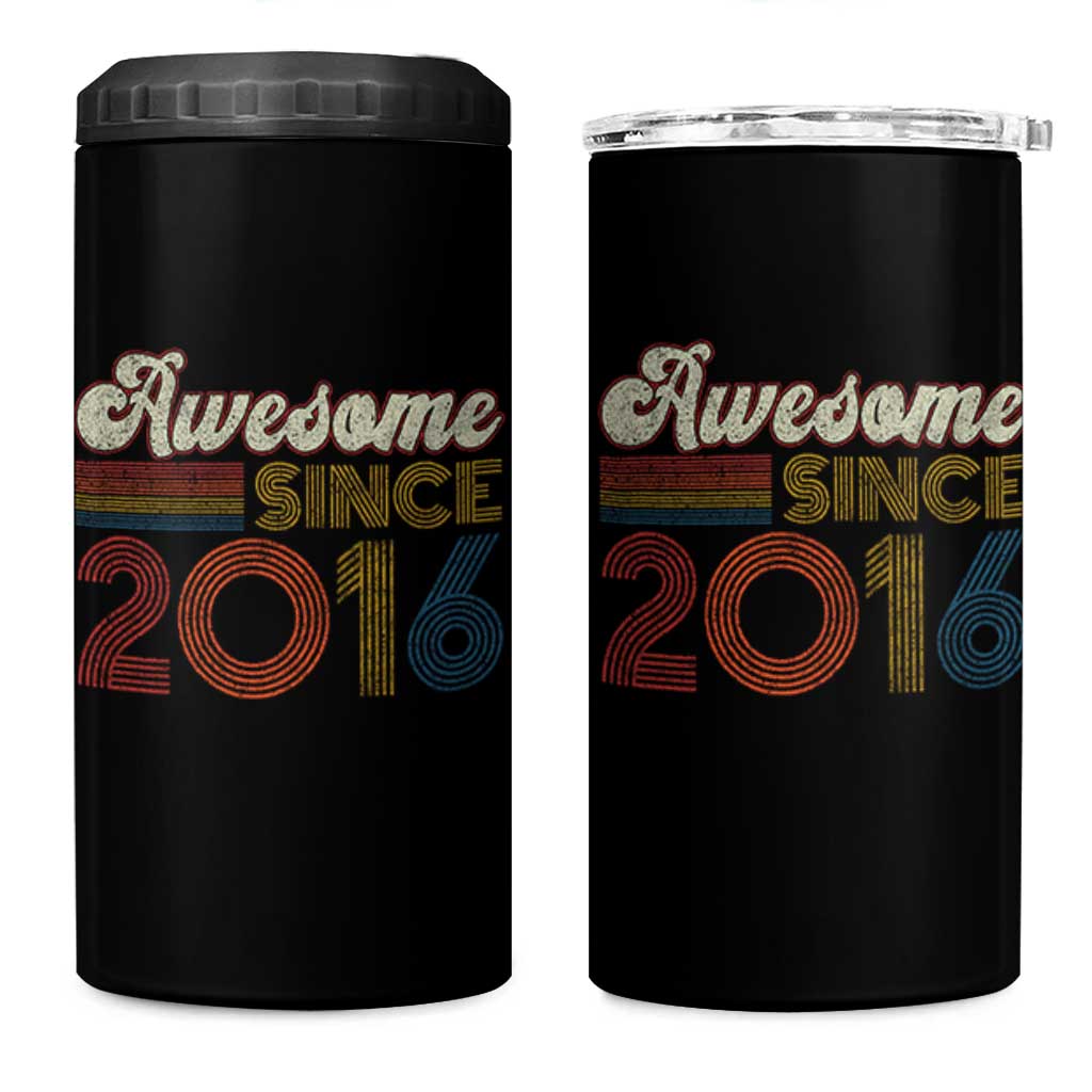 Awesome Since 2016 4 in 1 Can Cooler Tumbler 10yr Bday Son Boy Funny 10th 10 Year Old Birthday