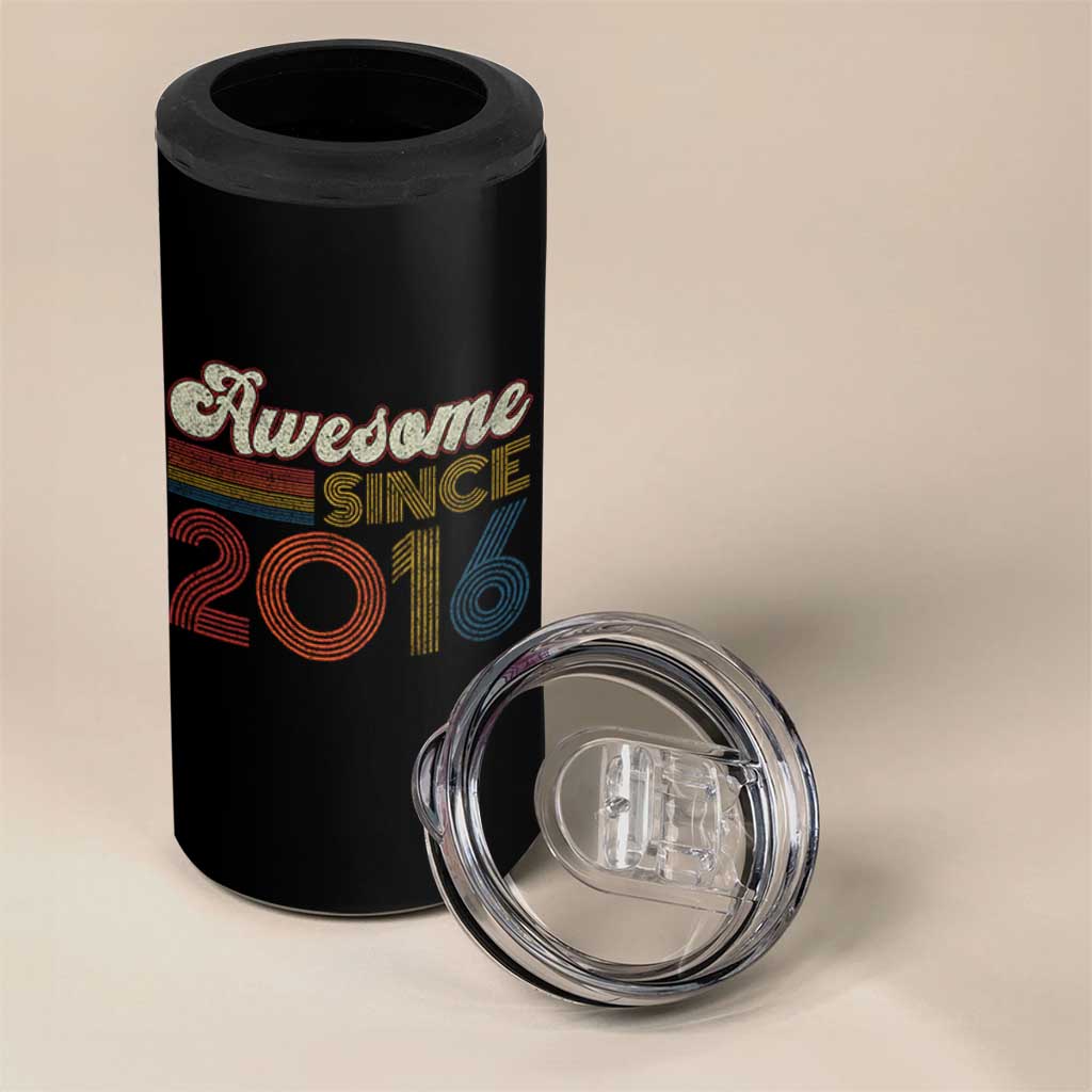 Awesome Since 2016 4 in 1 Can Cooler Tumbler 10yr Bday Son Boy Funny 10th 10 Year Old Birthday