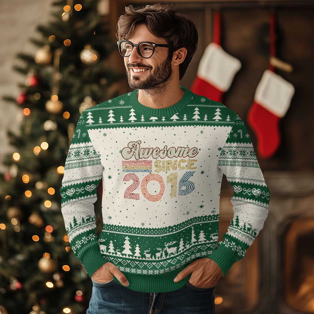 Awesome Since 2016 Ugly Christmas Sweater 10yr Bday Son Boy Funny 10th 10 Year Old Birthday