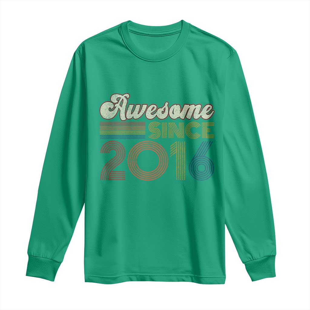 Awesome Since 2016 Long Sleeve Shirt 10yr Bday Son Boy Funny 10th 10 Year Old Birthday