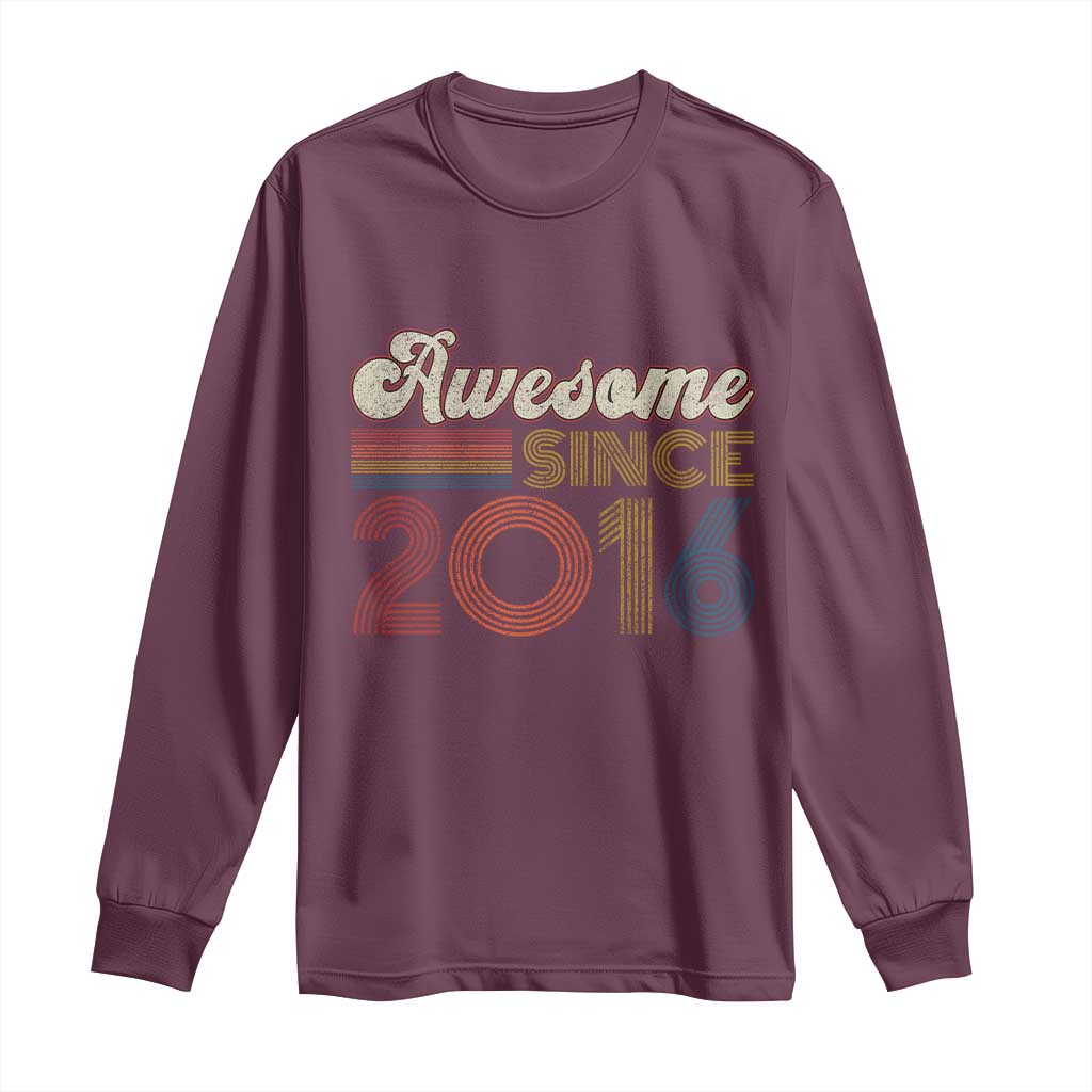 Awesome Since 2016 Long Sleeve Shirt 10yr Bday Son Boy Funny 10th 10 Year Old Birthday