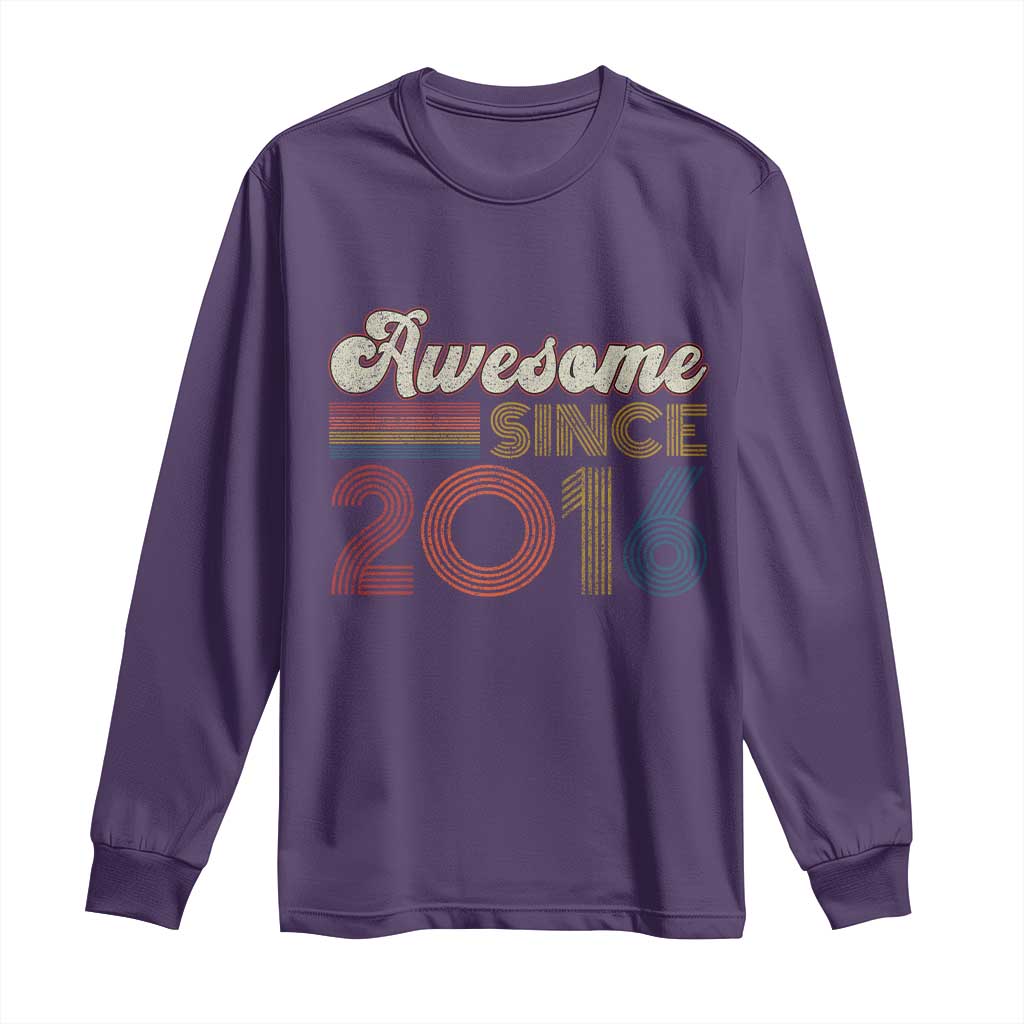 Awesome Since 2016 Long Sleeve Shirt 10yr Bday Son Boy Funny 10th 10 Year Old Birthday