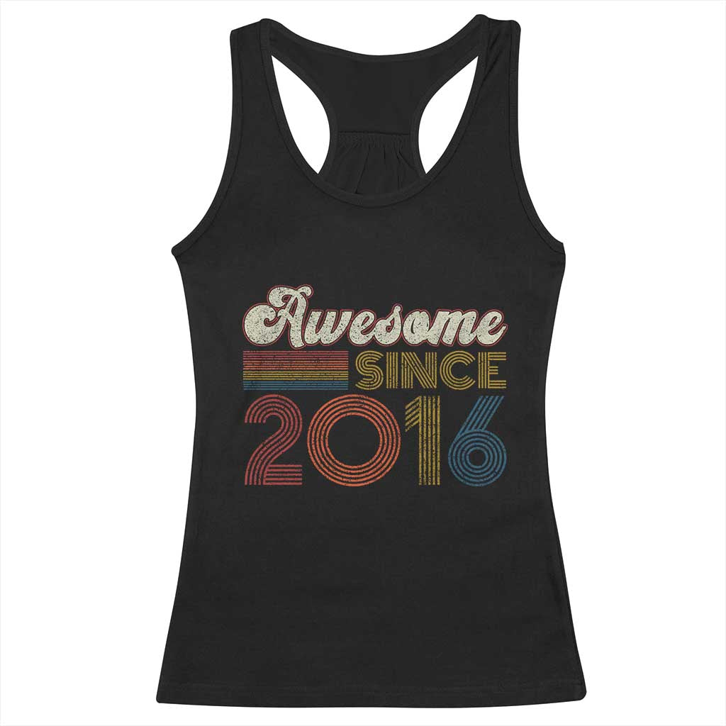 Awesome Since 2016 Racerback Tank Top 10yr Bday Son Boy Funny 10th 10 Year Old Birthday