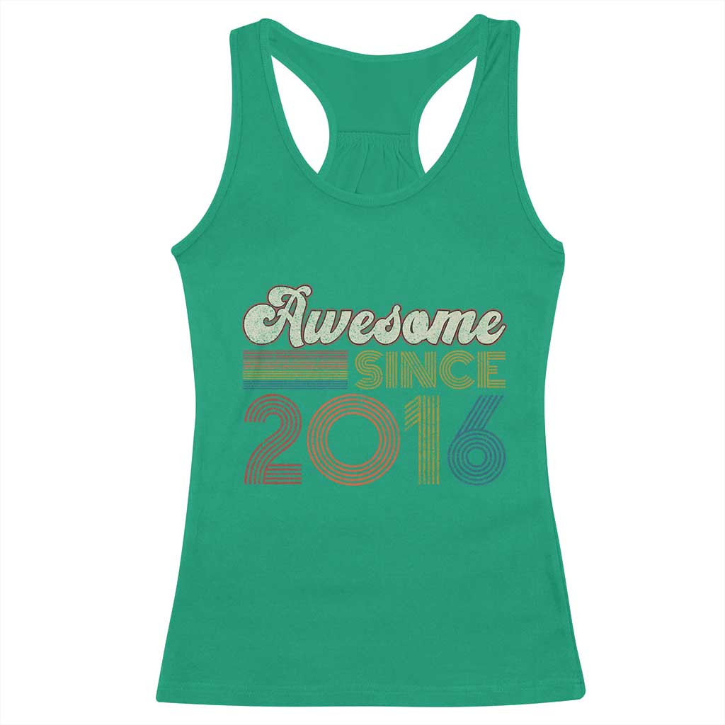 Awesome Since 2016 Racerback Tank Top 10yr Bday Son Boy Funny 10th 10 Year Old Birthday