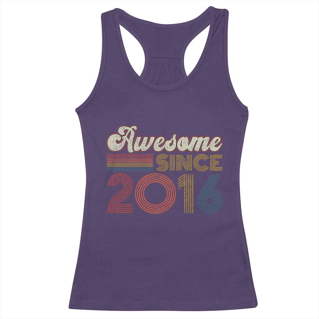 Awesome Since 2016 Racerback Tank Top 10yr Bday Son Boy Funny 10th 10 Year Old Birthday