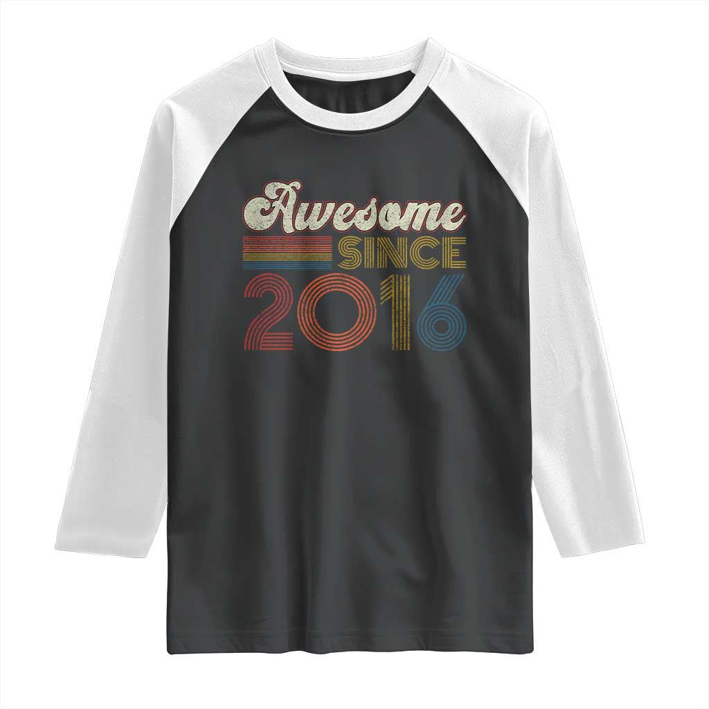 Awesome Since 2016 Raglan Shirt 10yr Bday Son Boy Funny 10th 10 Year Old Birthday